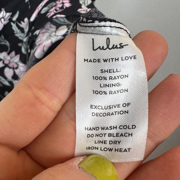 Lulus Esperanza Black Floral Print Midi Dress - Picture 7 of 9